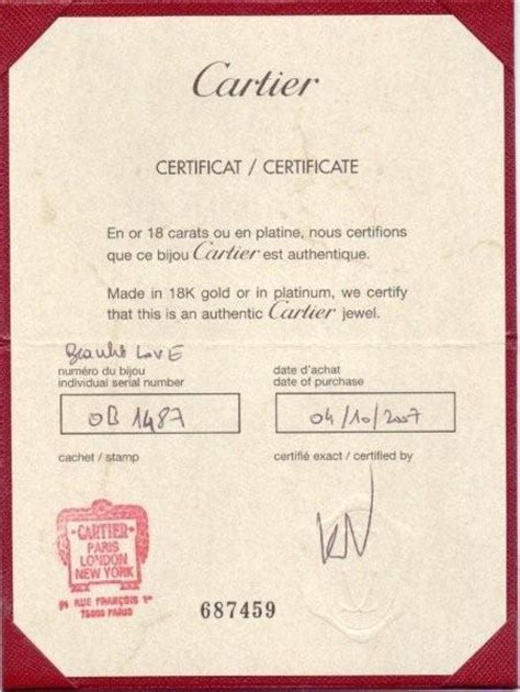 cartier certificate replica|how to authenticate cartier watch.